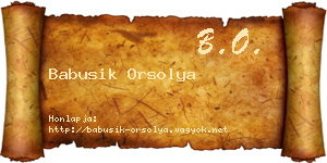 Babusik Orsolya névjegykártya